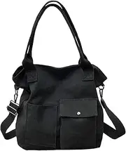 [kejlyouejn] Women's Canvas Shoulder Bags Tote Purses Satchel Work Travel Crossbody Bag