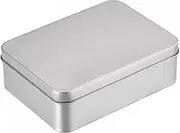 uxcell Metal Tin Box, 4.92" x 3.54" x 1.57" Rectangular Empty Tinplate Containers with Lids, Silver Tone, for Home Organizer, Candles, Gifts, Car Keys, Crafts Storage