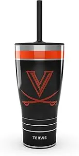 Tervis Traveler Virginia Cavaliers - Night Game Triple Walled Insulated Tumbler Travel Cup Keeps Drinks Cold & Hot, 30oz Straw Lid, Stainless Steel