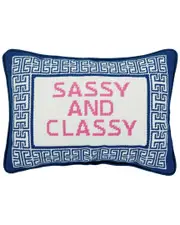 Peking Handicraft Sassy & Classy Embroidered Needlepoint Pillow