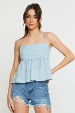 Polka Dot Cami Top Peplum - Size XS, Women's Cami