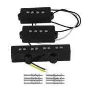 Set Open Alnico 5 Bass Pickup PB & JB Bass Bridge Pickup Black for Bass 4 String