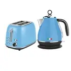 Vintage Electric Kettle & 2 Slice Toaster SET Combo Deal Stainless Steel SkyBlue