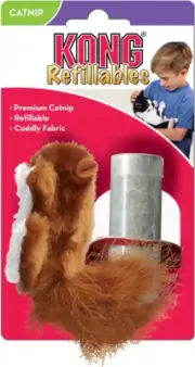 Kong Refillables Catnip Squirrel Soft Plush Washable Cat Toy