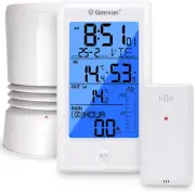 Wireless Digital Rain Gauge Outdoor, with Indoor Outdoor Temperature, Self-Empty