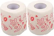 VALICLUD 2pcs Creative Printed Toilet Paper Roll Romantic Valentine Day Bathroom Tissue for Celebrations Soft and Comfortable Tissue Paper Unique Design for Weddings and Anniversaries