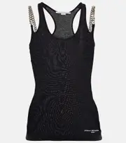 [Stella McCartney] Stella McCartney Falabella chain-detail jersey tank top AU 2 black