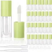 [COSIDEA] 30pcs Green Empty 6ml 0.2oz Lip Gloss Tubes with Big Doe Foot Wand，Round Lipgloss Containers，Concealer Tube Cosmetic Packing Container Bulk Wholesale