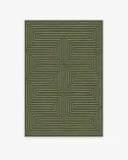 120' x 185' | Machine Washable Runner Rug | Kid & Pet Friendly | Indoor Rug | Jonathan Adler Labyrinth Fern Green Rug | Ruggable