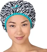 Betty Dain Fashionista Collection Mold Resistant Lined Shower Cap, Sassy Stripes