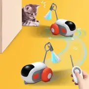 Smart Cat Toy Car for Pet, Interactive Toy Ball, Automatic Movement, Remote Control, Indoor Cat Stuff (Orange)