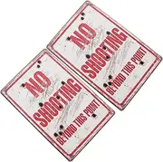 Generic 2Pcs Retro Iron Warning Sign Board for Outdoor Private Property No Trespassing Message Highly Visible Safety Pendant for Home and Office Use