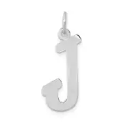Lex & Lu 14k White Gold Small Script Initial J Charm