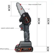 4'' Cordless Mini Wood Cutting Saw Electric Chainsaw Body For 24V Battery