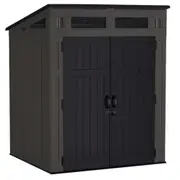 Suncast Modernist Resin Storage Shed Outdoor Garden Store Cabin 7x6FT Peppercorn