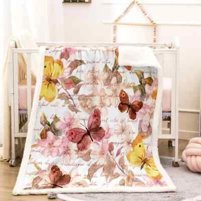 Thrilling Flower Nice Leaf 3D Warm Plush Fleece Blanket Picnic Sofa Couch