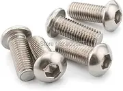 100pcs/Lot Metric M4x14mm Stainless Steel Button Head Hex Socket Cap Screws Bolts