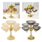 Rotating Snack Serving Tray Dried Fruit Plate with 5 Compartment Light Luxury