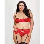 Plus Size Shelf Bra, Garter Belt & Crotchless G-String Set DreamGirl Lingerie