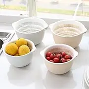 双层塑料沥水篮 家居厨房洗菜洗米洗水果收纳篮洗菜篮 Kitchen cookware set/765