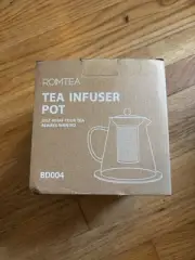 Roimtea 950ml/32oz Glass Teapot Kettle with Removable Stainless Steel Infuser