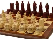 Berkeley English History Ornamental Chess Set (cream and red, no board)