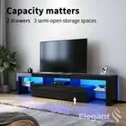 TV Cabinet Entertainment Unit Stand RGB LED High Gloss Colours Storage 2000mm