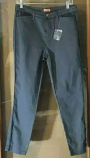 NWT Womens Modcloth High Rise Dark Gray Flat front cotton pants size 14