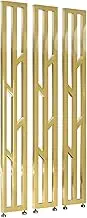 Wall Room Divider 3 Panel, Privacy Screen Home Decor with Adjustable Bases, Free Standing Wall Partition for Porch/Balcony/Office(Gold,215cm/84.6in)