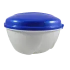 Blue & White Round Bento Box Lunch Food Storage Container with Compartments