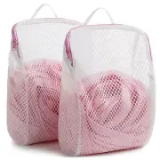 COMLIFE Set of 2 Delicates Honeycomb Mesh Laundry Bag, Use YKK Zipper, with H...