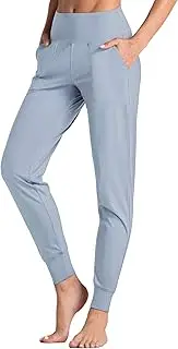 [Wjustforu] Women's High Waist Joggers Sweatpants Lightweight & Comfortable Yoga Pants with Pockets