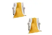 SOGA 2X 200X230cm Throw Blanket Yellow and White Chenille Fleece Knitted Fabric on One Side Soft Suede