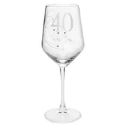 Gibson Gifts 40 Birthday Crystal Wine Glass Toasting Tumbler Drinkware Clear