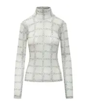 JW Anderson Logo Printed Semi-Sheer Top S,XS off-white