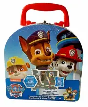 Paw Patrol On The Go Sidewalk Chalk & Stencil Kit Tin Carry Case With Handle 3+