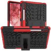 For Samsung Galaxy Tab S8+ /S8 Plus SM-X800 /X806 12.4 inch Shockproof Heavy Duty Rugged Case Cover Case, Kickstand Shockproof Heavy Duty Tough Protective Rugged Cover (Red)