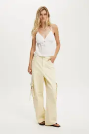 [Cotton On Women] Cotton On Women - Boyfriend Super Baggy Jean - Cargo butter yellow 16 CARGO BUTTER YELLOW