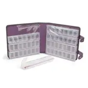 Bead Organizer with 56 Locking Compartments, Clear Plastic Storage Containers