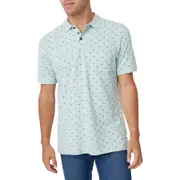 Allgood Men's Sun Print Polo Shirt - Light Blue