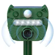 Outdoor Ultrasonic Animal Repeller, Solar Animal Repeller Waterproof with Motion Detection and Flashing Strobe Light Sensor for Cats, Deer, Skunks