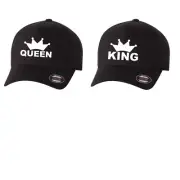 KING AND QUEEN CURVED or FLAT BILL FLEXFIT HAT ***FREE SHIPPING in BOX***