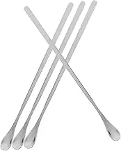 FUNOMOCYA 1 Set 4 Pcs Long Handle Stainless Steel Mixing Spoons Coffee Dessert Stirring Spoons for Home Cafe Hotel Use Easy to Clean for Mixing Beverages Treats