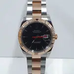 ROLEX勞力士 116261 DATEJUST 爬山虎 絕版停產 18K玫瑰半金 黑面紅針 防偽內圈 大眾當舖B067