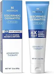 Hermon Seborrheic Dermatitis Scalp Treatment Cream: Itchy Relief, Redness & Flaking Seborrheic Dermatitis - Fast Acting Anti-Itchy Ointment for Scalp