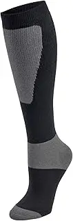 [BAMBOO SPORTS B] Antimicrobial Odor Resistant Moisture Wicking Ski & Snowboard Socks - Large - Black/Gray
