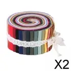 2X Roll Up Cotton Fabric Strips Jelly Rolls Quilting Craft Fabric Burlap