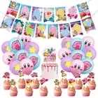 Kirby Themed Happy Birthday Party Decorations Ballons Banner Cake Topper Decor