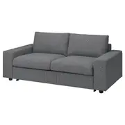 VIMLE 2-seat sofa-bed, with wide armrests/Lejde grey/black