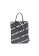二奢 Pre-loved BALENCIAGA Large Shopping bag Handbag leather black white 2WAY